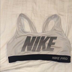 Nike Pro White and Black Sports Bra